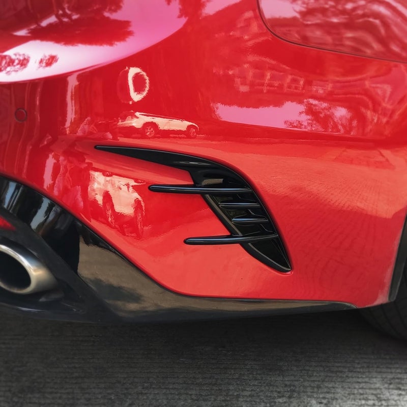 JUIVEEL Front Bumper Side Vent Grill Trim Cover Fog Light Lamp Side Cover Fender Trim Rear Bumper Side Vent Covers Compatible with Kia Stinger 2018-2023 Accessories (Glossy Black Style, Rear) - Image 3